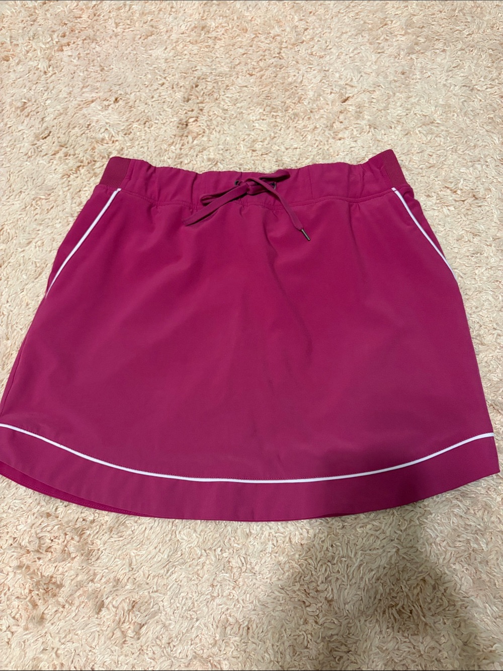 IZOD Golf Skort Raspberry Pink White Piping Details Front Pockets size 6